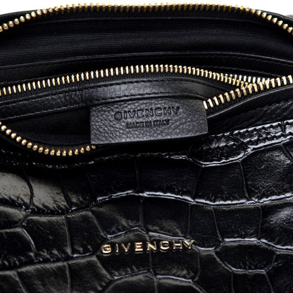 Givenchy Calfskin Crocodile Embossed Small Pandora Black 8 of 10
