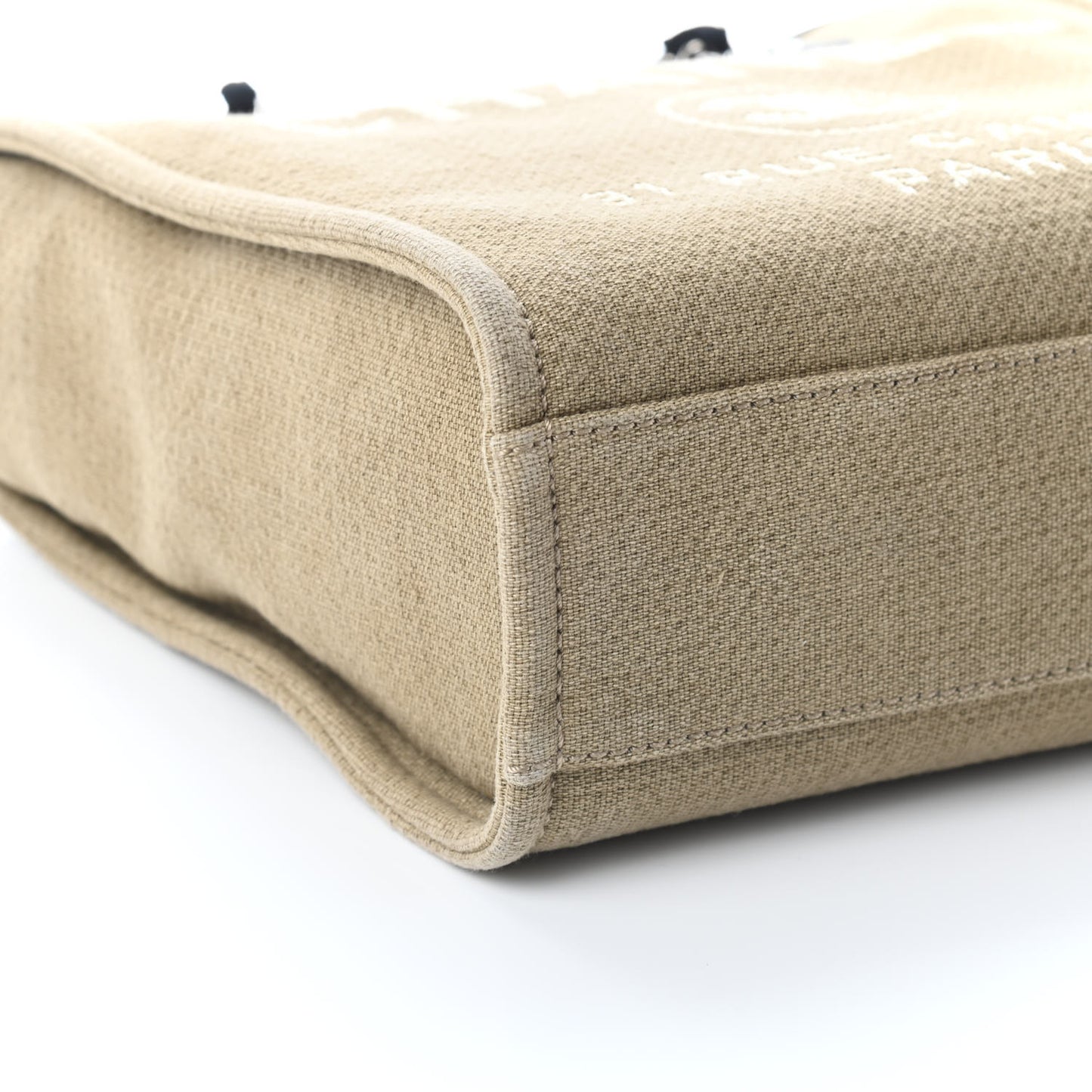 Canvas Mini Deauville Tote Beige Black