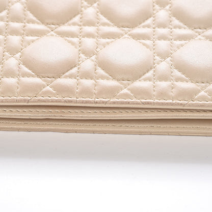 Christian Dior Lambskin Cannage Lady Dior Convertible Clutch Ivory 13 of 16