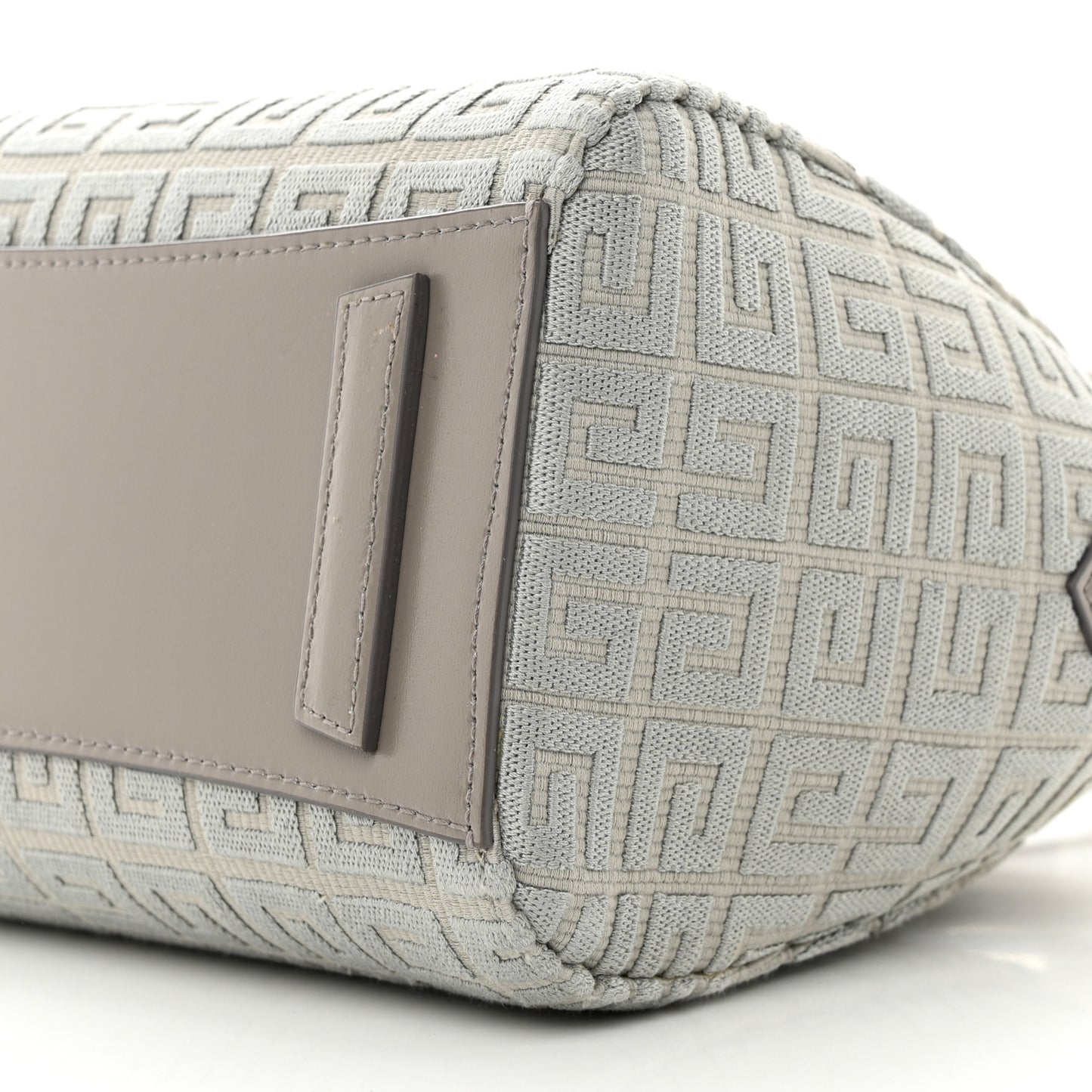 Canvas Jacquard Embroidered Calfskin 4G Mini Antigona Stone