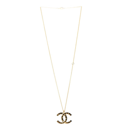 Chanel Metal CC Paris Button Necklace Gold 3 of 5