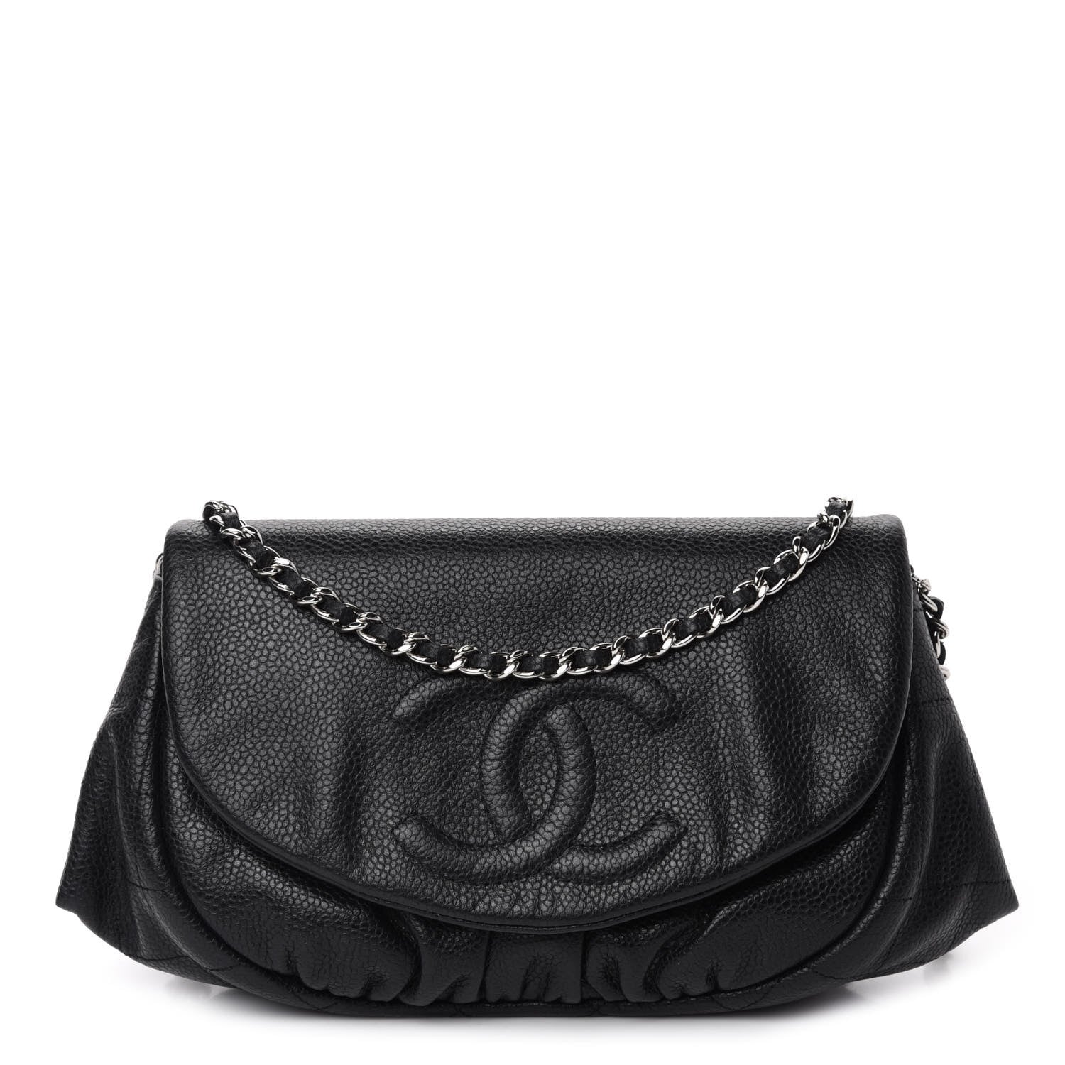 Chanel Caviar Half Moon Wallet On Chain WOC Black 1 of 11