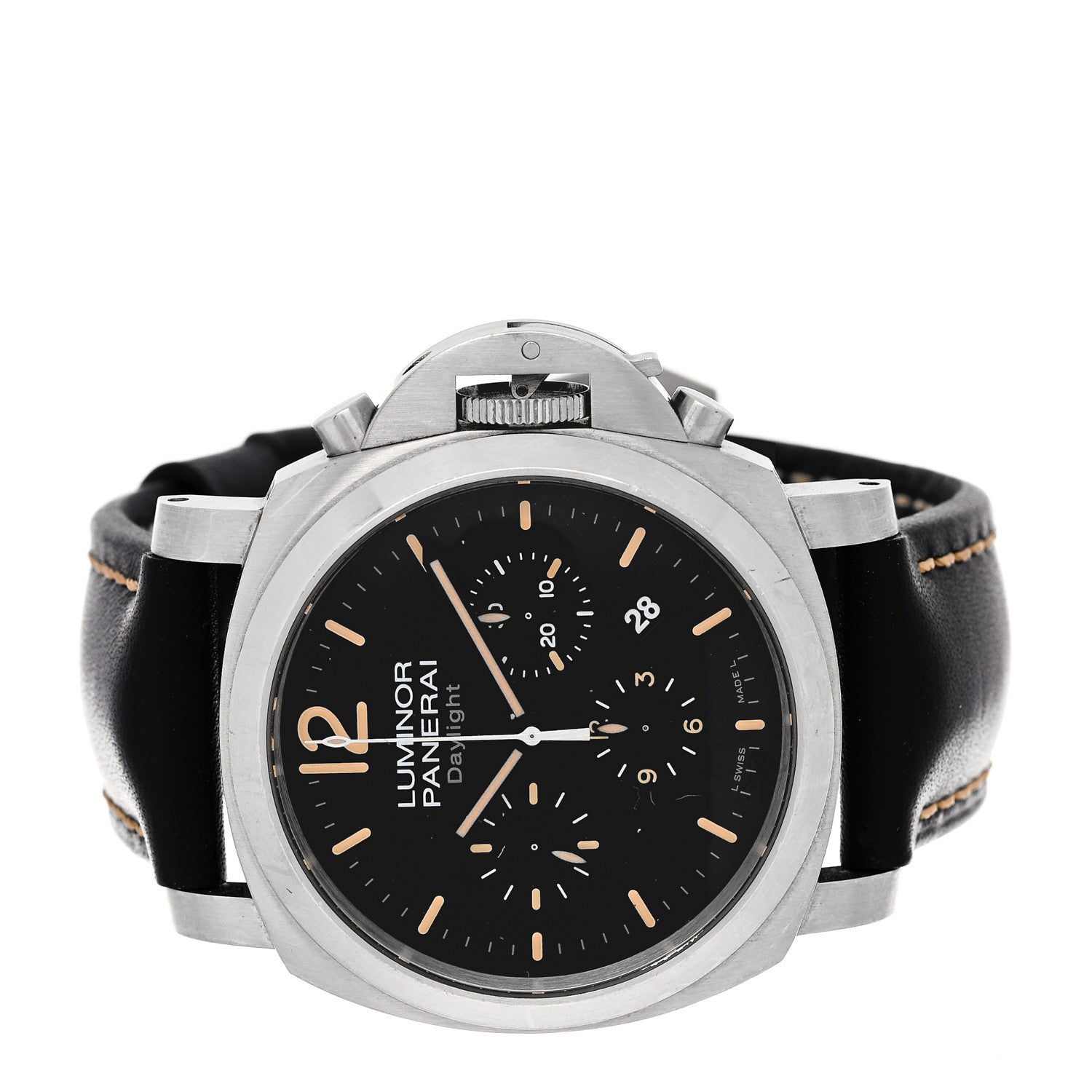 Panerai Stainless Steel Calfskin 44mm Luminor Daylight Chronograph Automatic Watch Black PAM00356 2 of 4