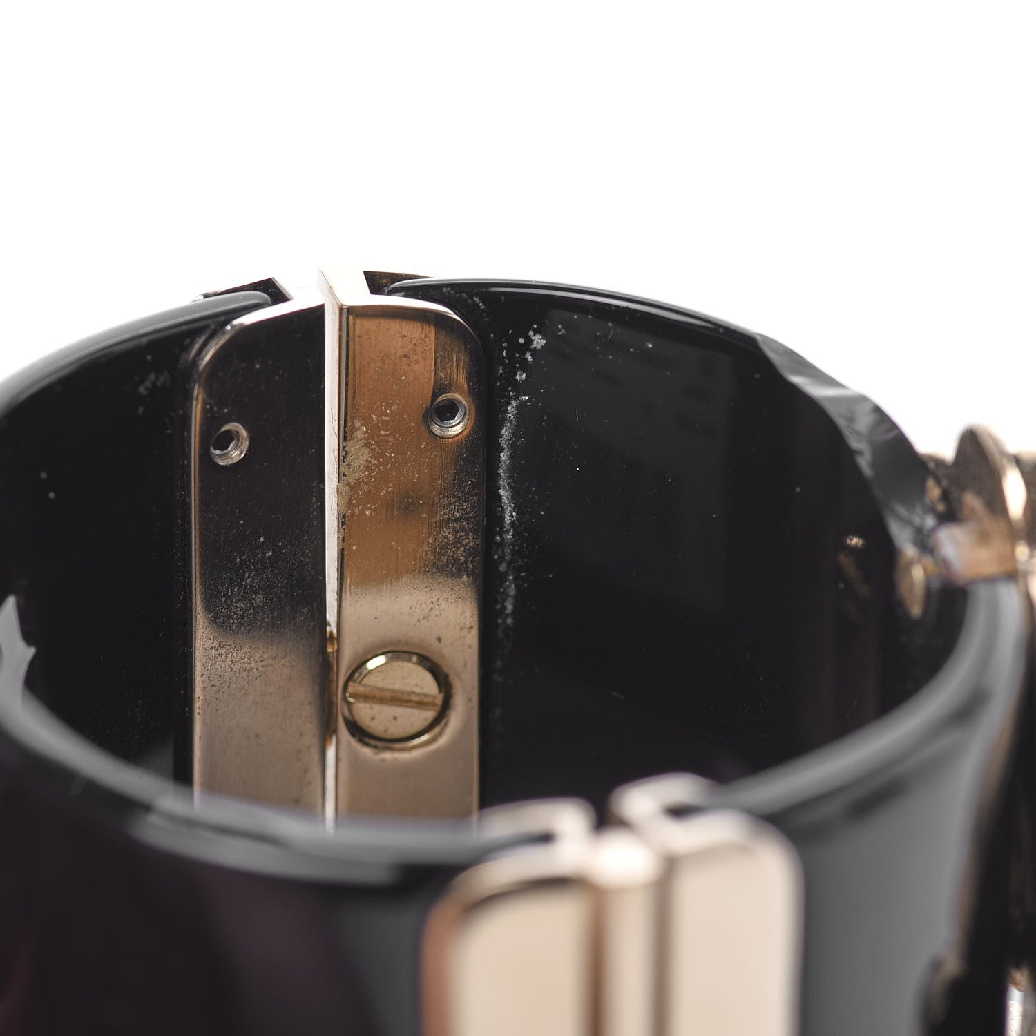 Chanel Resin Gripoix Pearl Cuff Black Gold 7 of 9