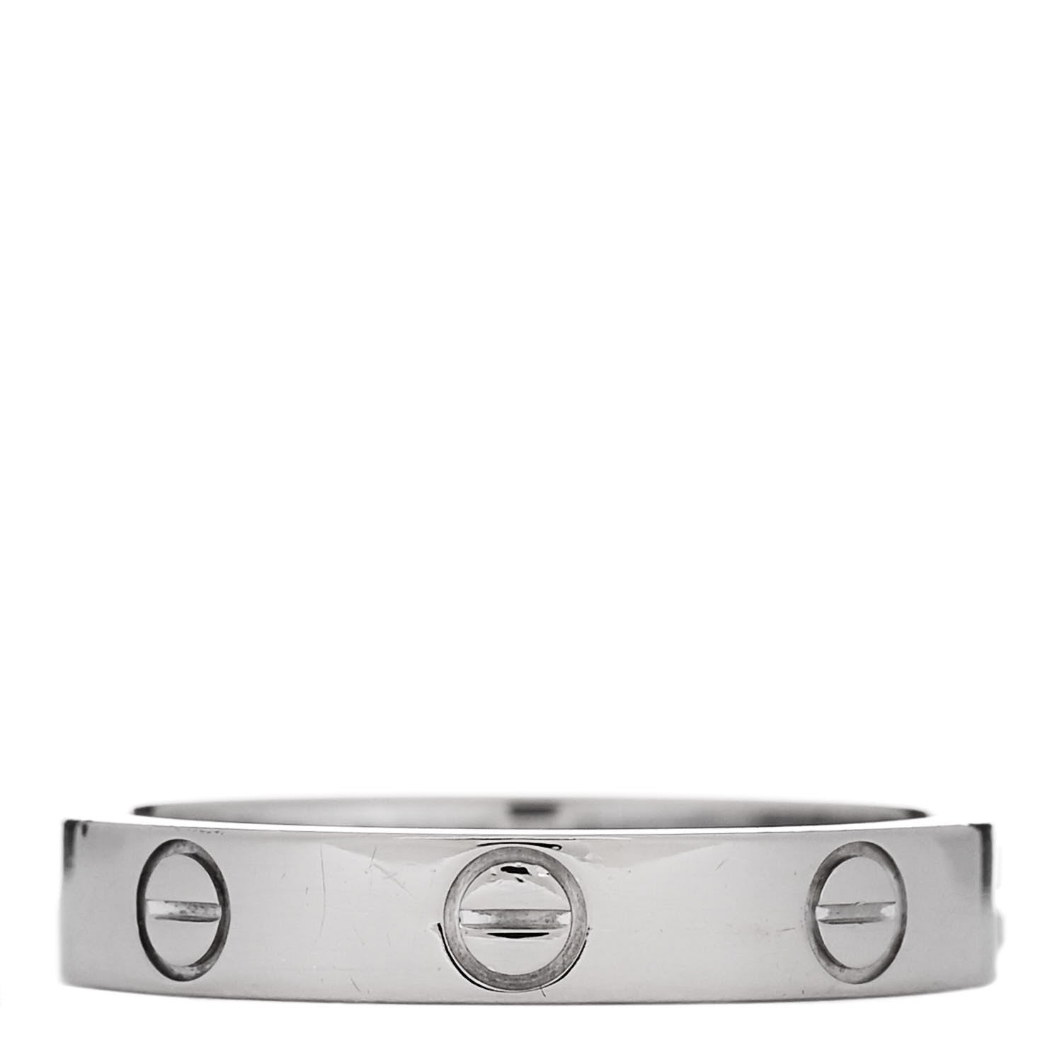 Cartier 18K White Gold 3.5mm LOVE Wedding Band Ring 54 6.75 1 of 5