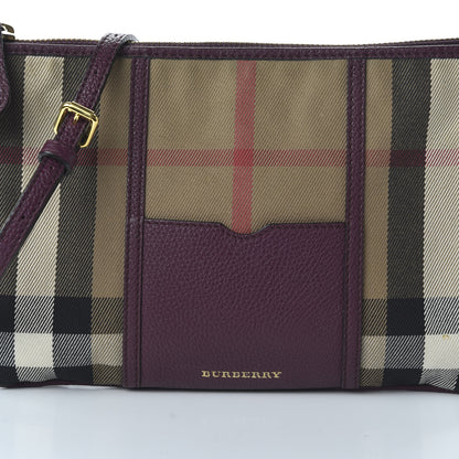 Burberry House Check Peyton Crossbody Clutch Bag Mahogany Red 9 of 9