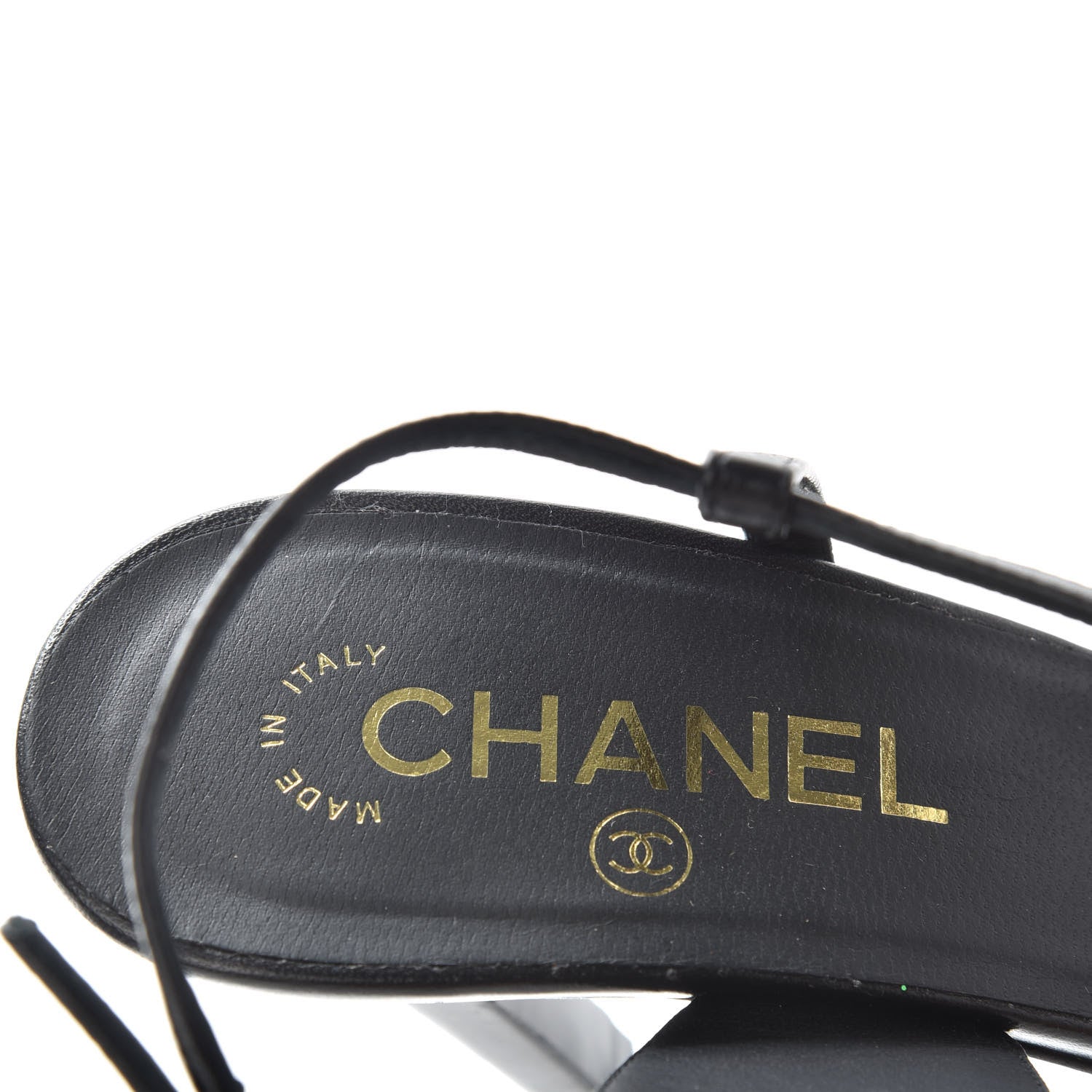 Chanel Lambskin CC Sandals 38 Black 8 of 10