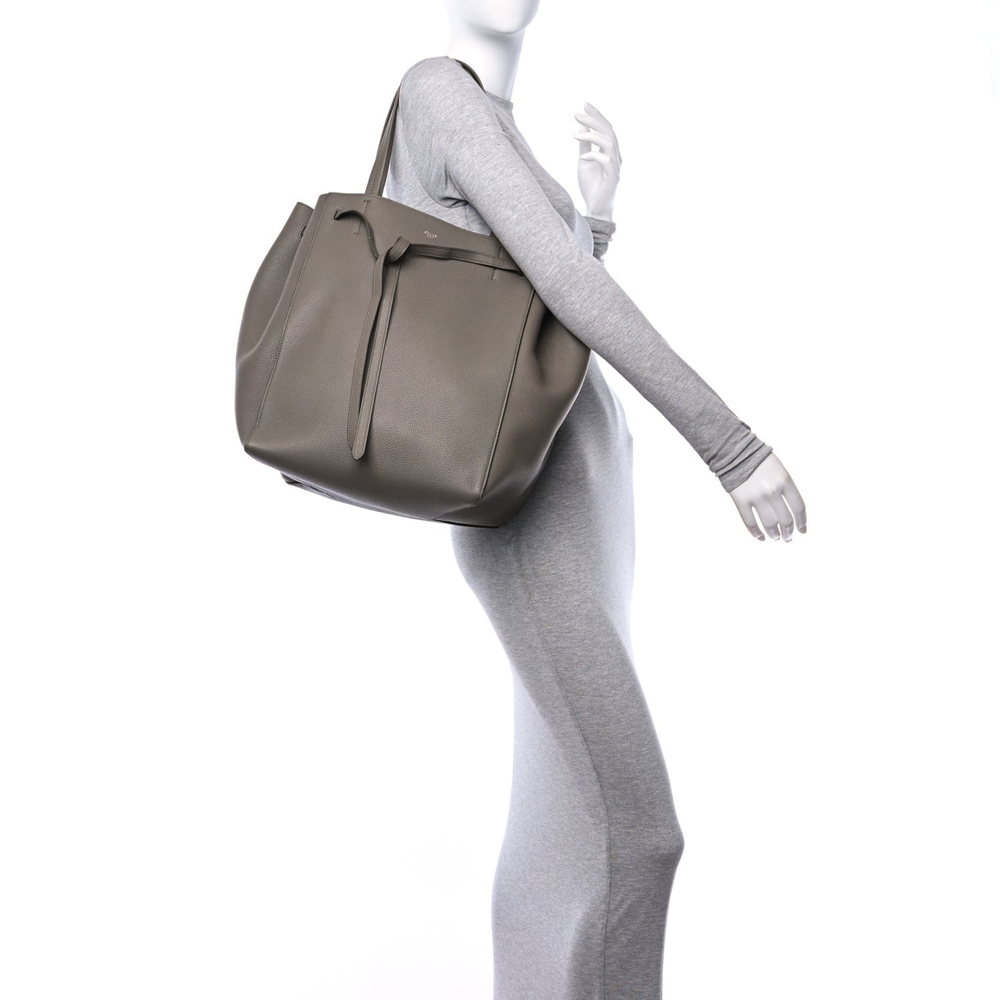 Soft Grained Calfskin Medium Belt Cabas Phantom Taupe