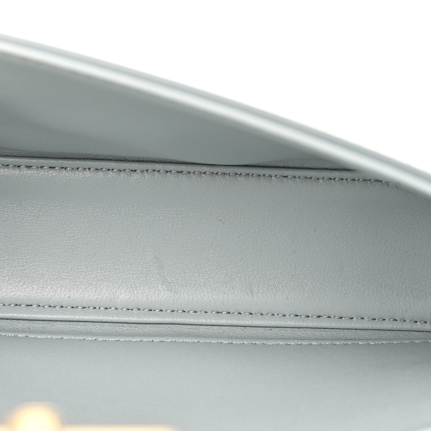 Shiny Calfskin Triomphe Shoulder Bag Soft Blue