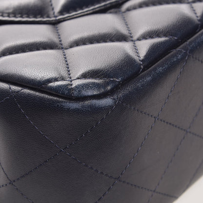 Chanel Lambskin Quilted Jumbo Double Flap Navy 13 of 14