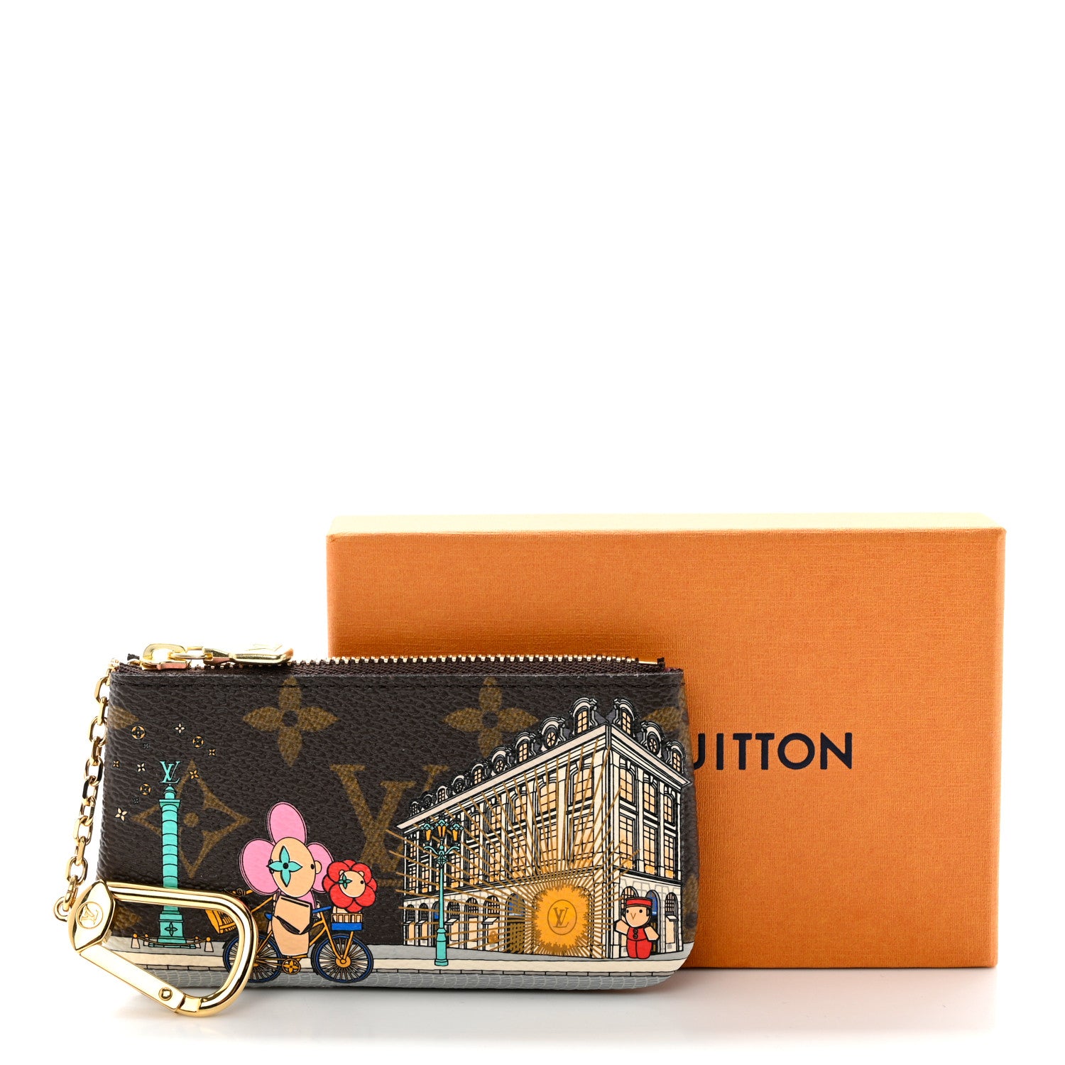 Louis Vuitton Monogram 2022 Christmas Animation Paris Key Pouch Pink 7 of 7