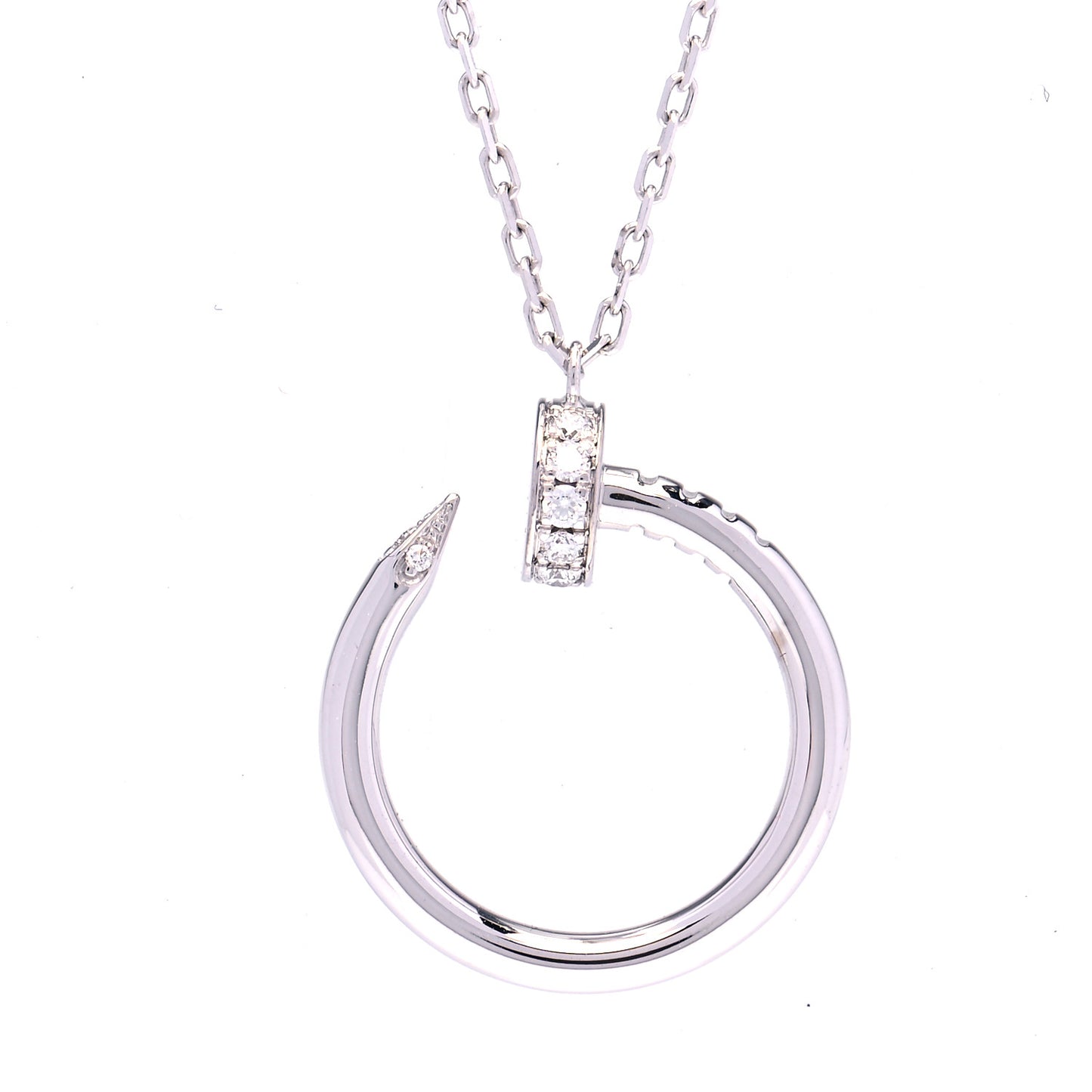 18K White Gold Diamond Juste Un Clou Necklace