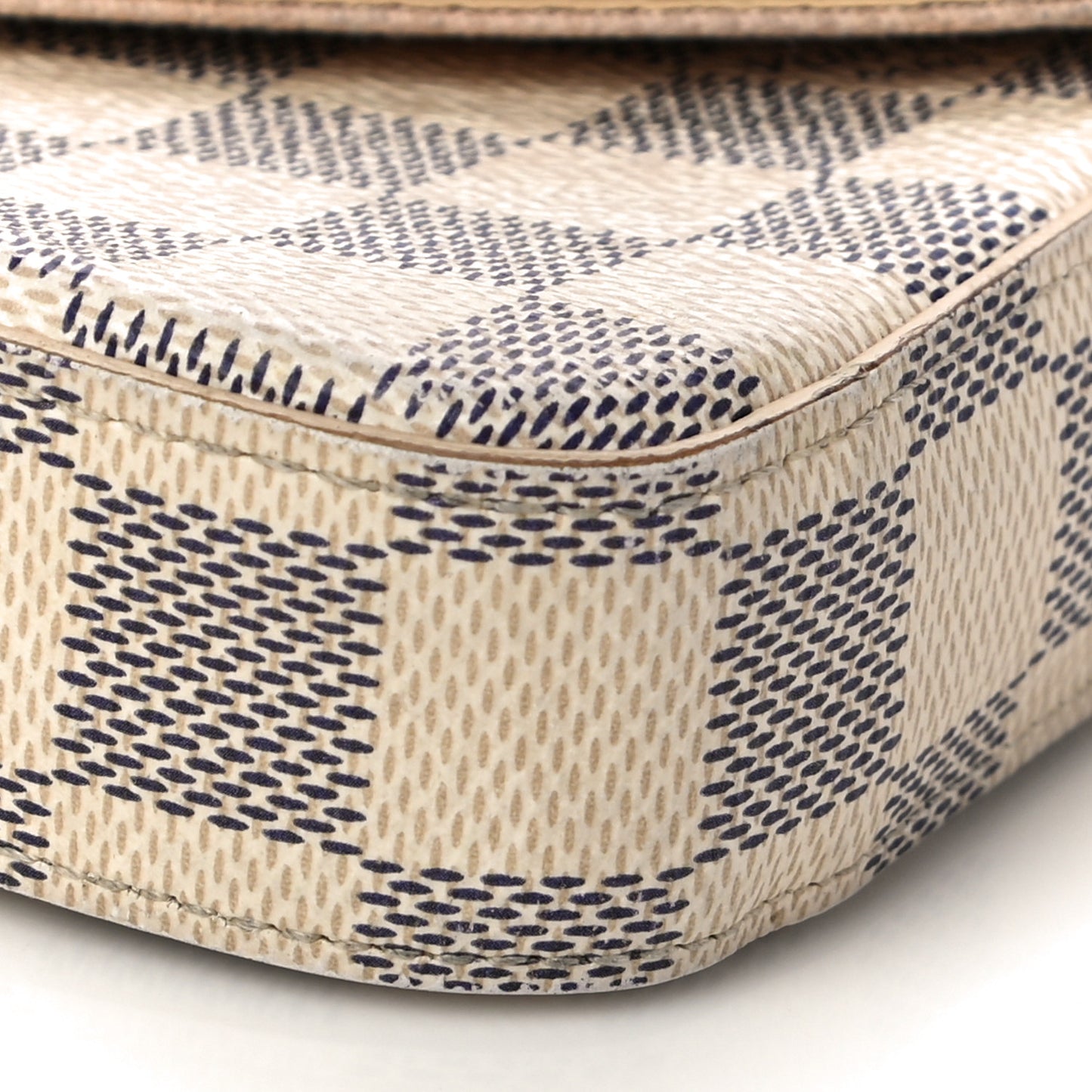 Damier Azur Pochette Felicie Chain Wallet Rose Ballerine