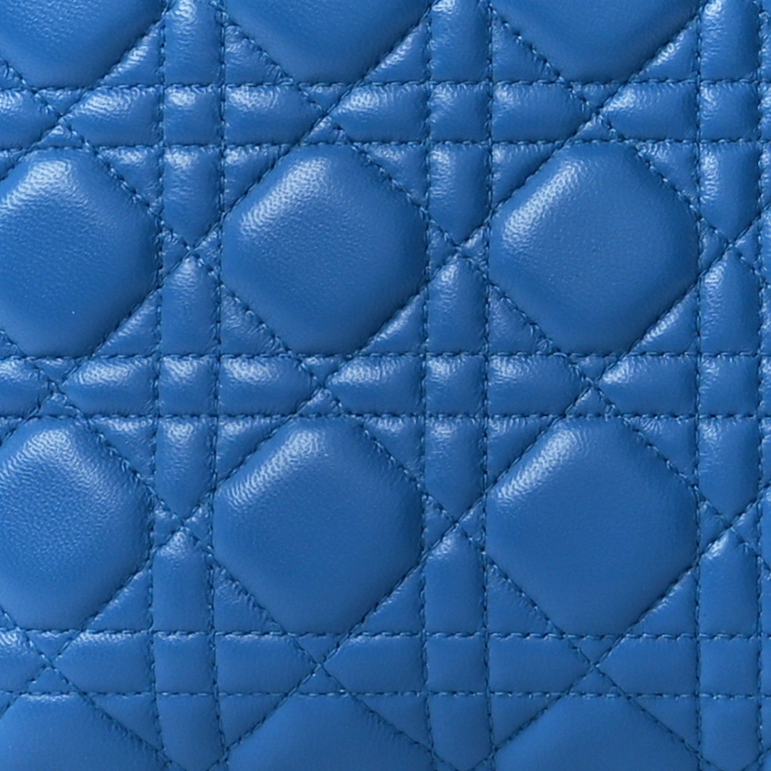 Christian Dior Lambskin Cannage Medium Lady Dior Blue Persan 10 of 15