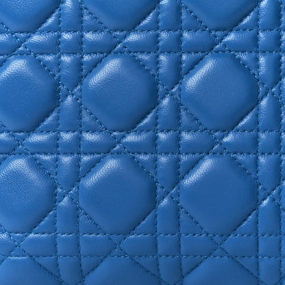 Christian Dior Lambskin Cannage Medium Lady Dior Blue Persan 10 of 15