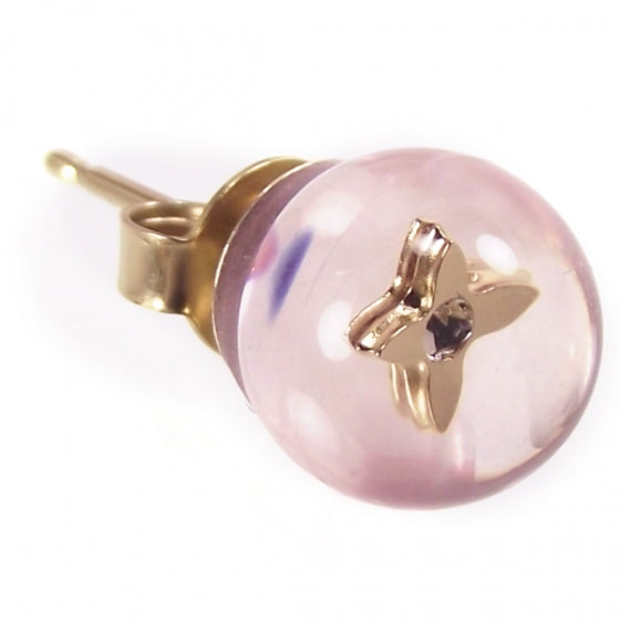 Inclusion Ball Fleur Earrings Translucent Pink
