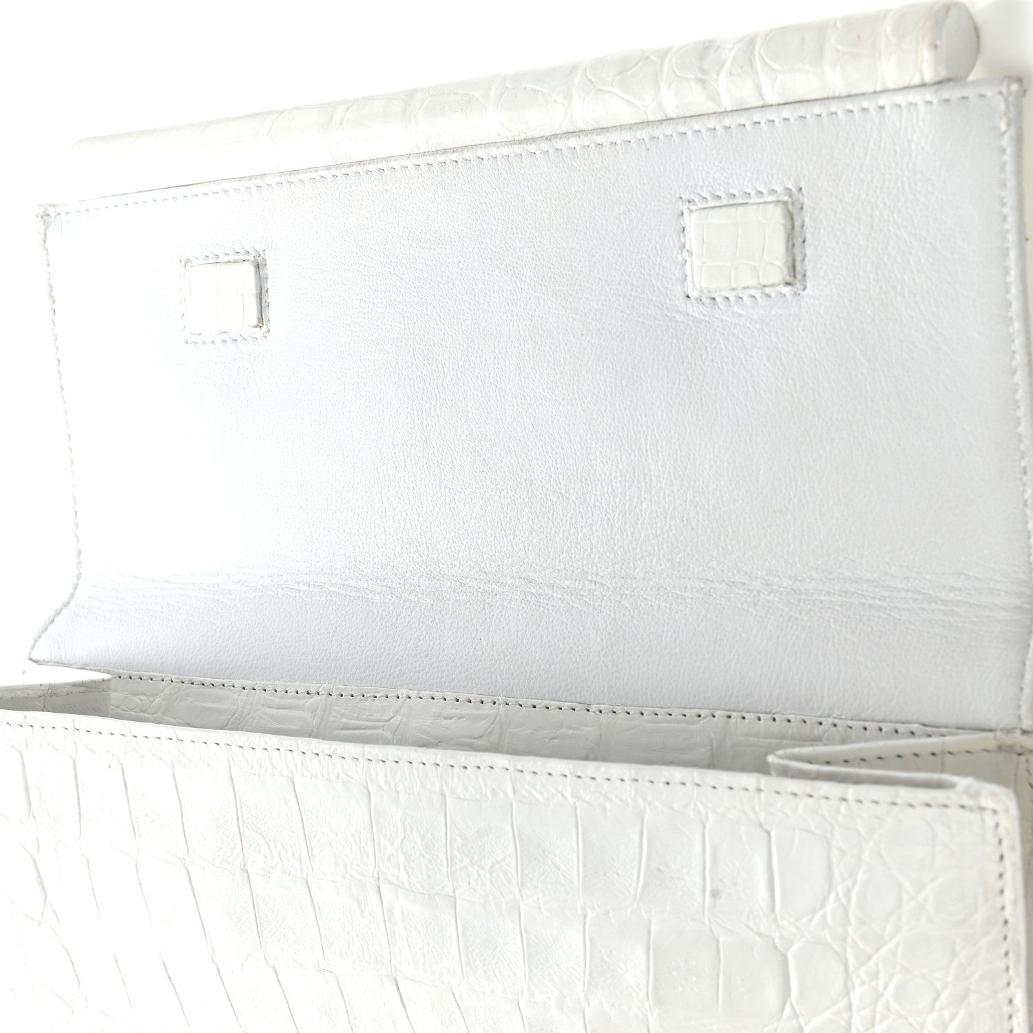 Nancy Gonzalez Crocodile Foldover Clutch White 9 of 13