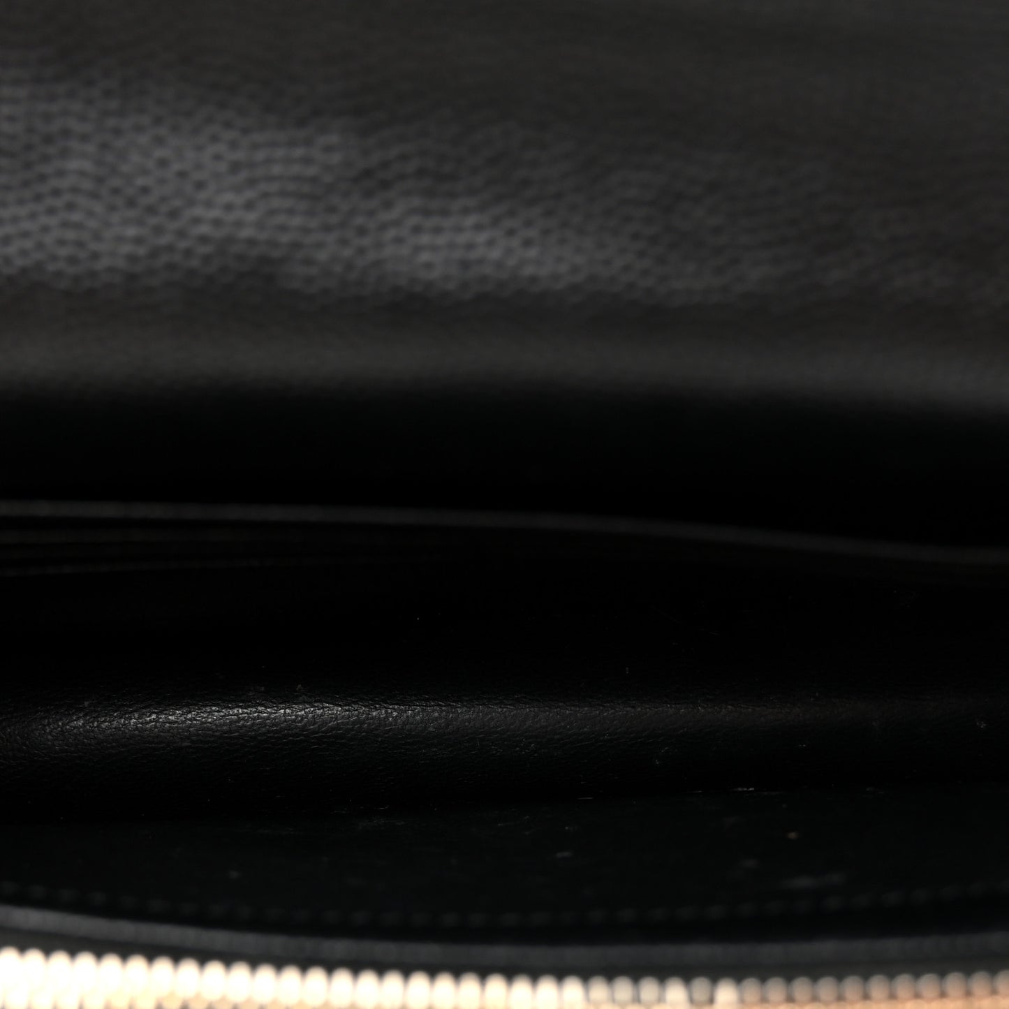 Grain De Poudre Matelasse Chevron Monogram Envelope Chain Wallet Black