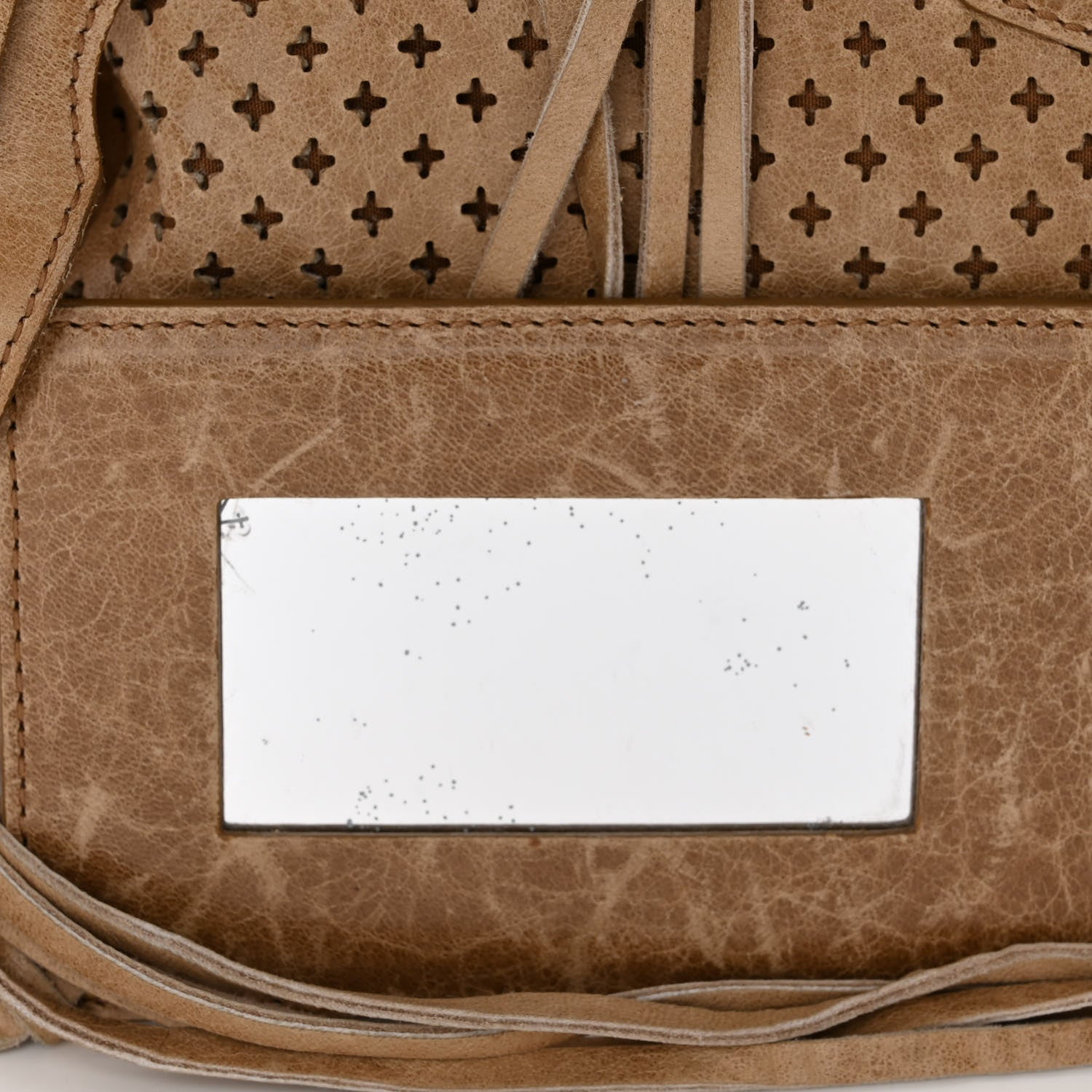 Balenciaga Agneau Laser Cut Cross Classic Gold Hardware City Beige Latte 10 of 11
