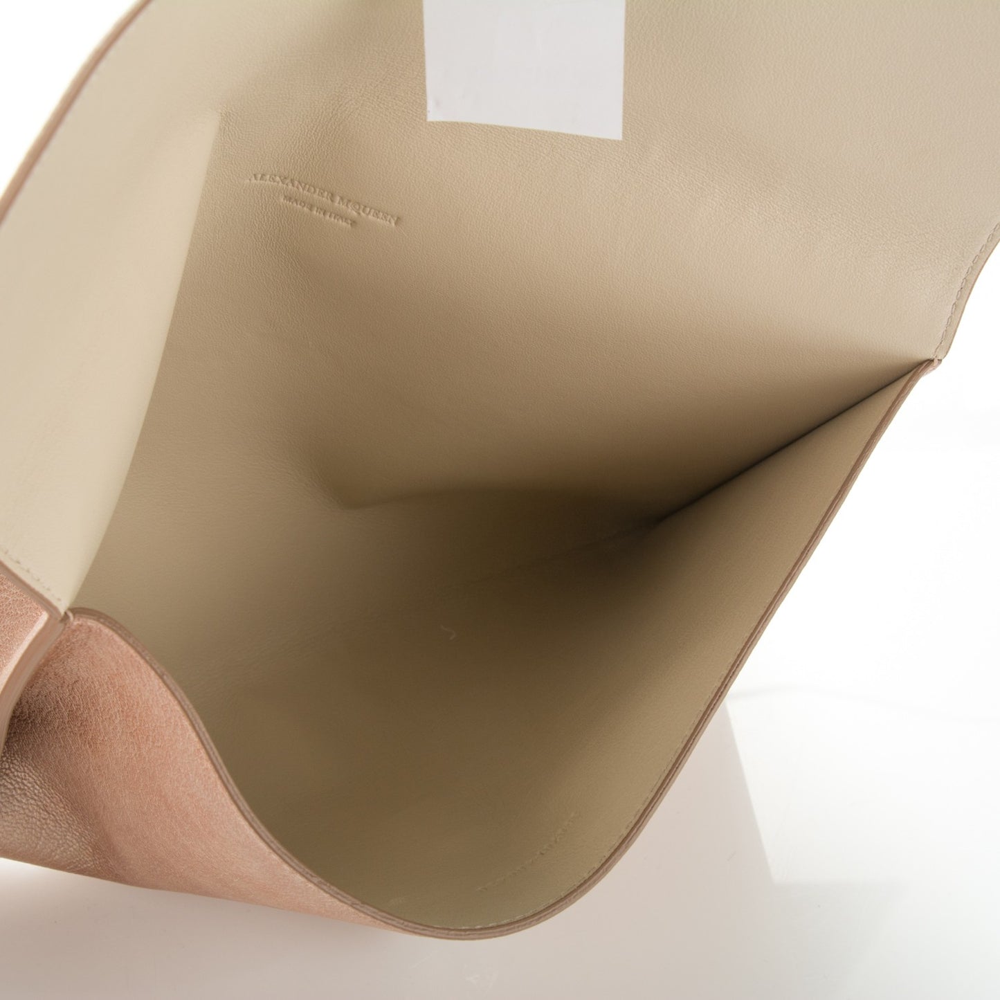 Metallic Calfskin Skull Envelope Clutch Pink