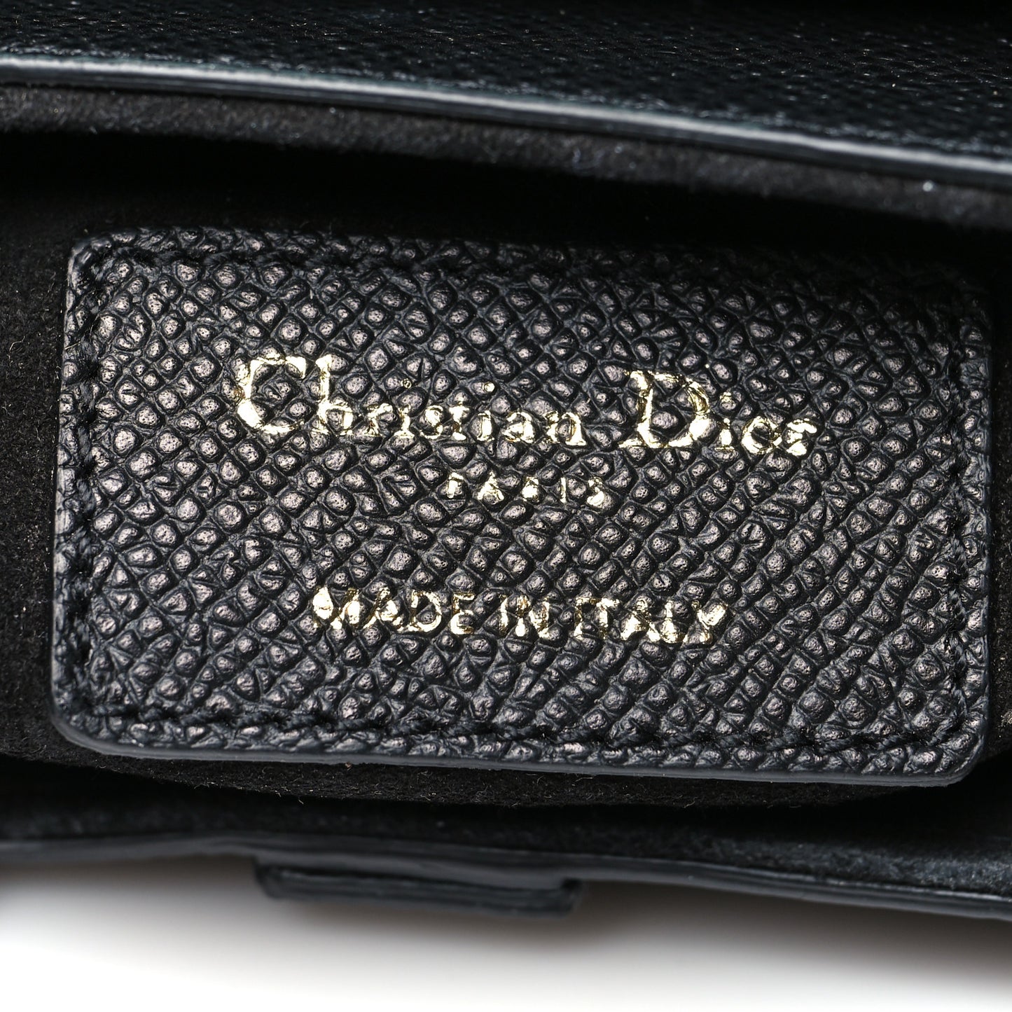 Grained Calfskin Mini Saddle Bag Black