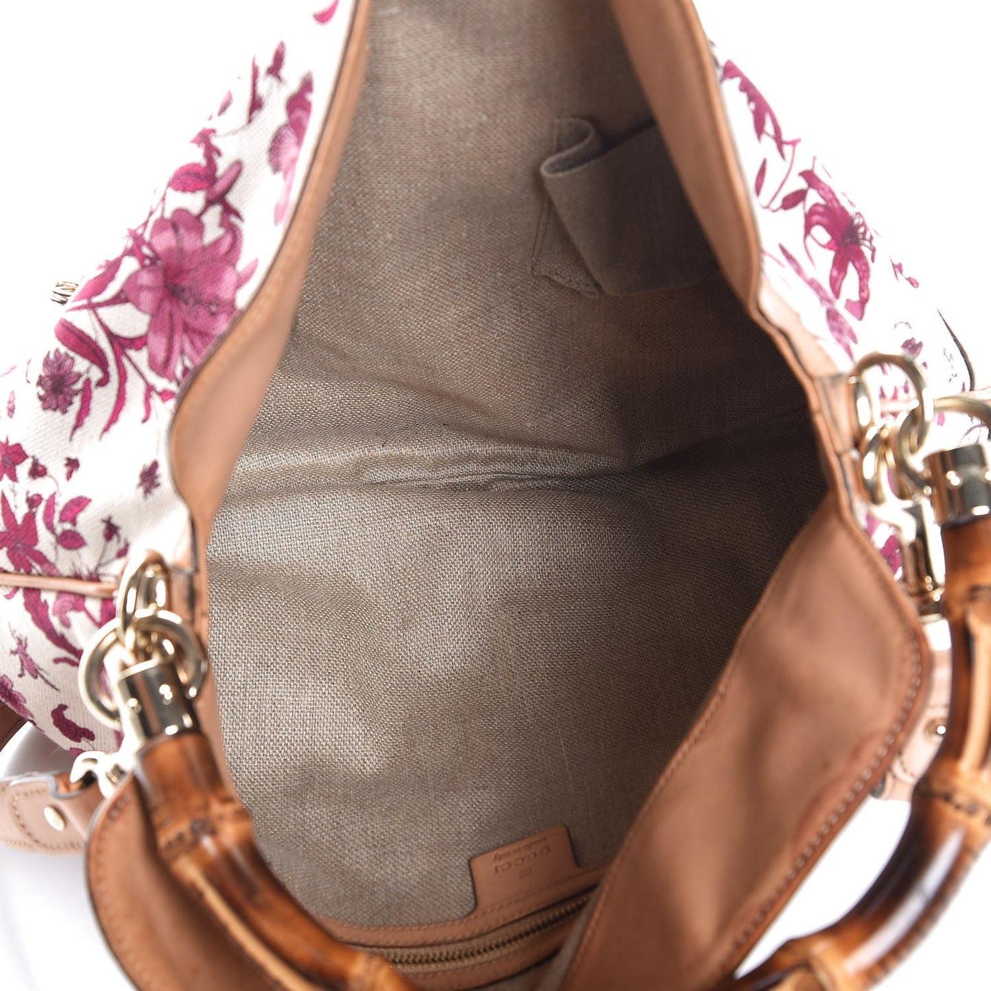 Canvas Floral Flora Medium Peggy Bamboo Top Handle Hobo