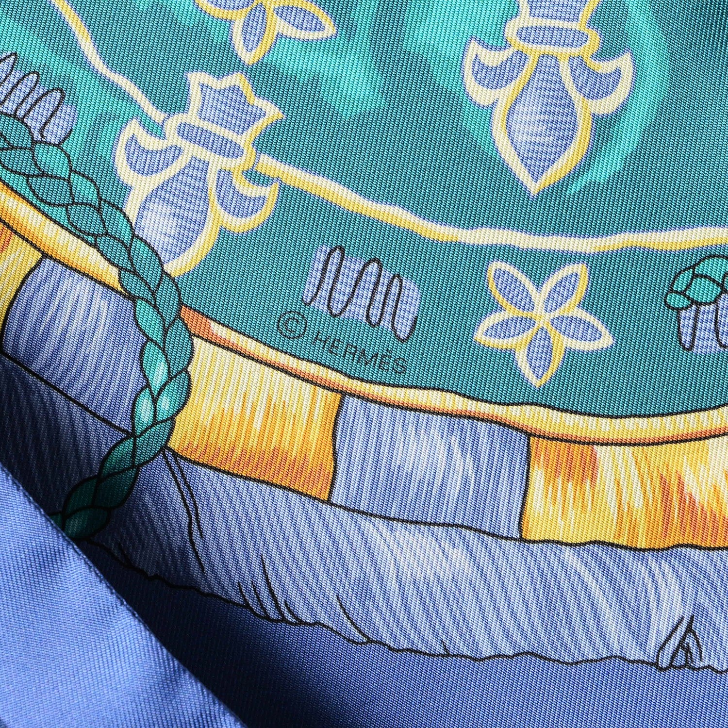 Hermes Silk Les Cles Maxi Twilly 5 of 5