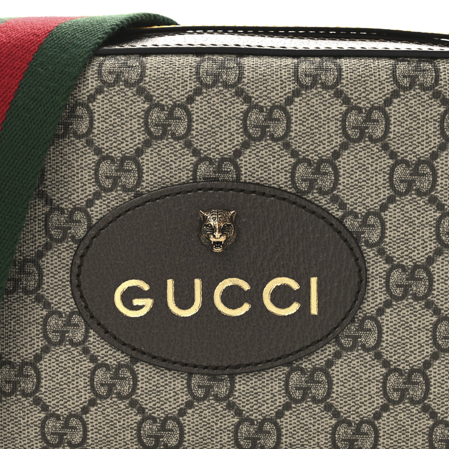 Gucci GG Supreme Monogram Web Neo Vintage Shoulder Bag Beige New Acero Crop 8 of 11
