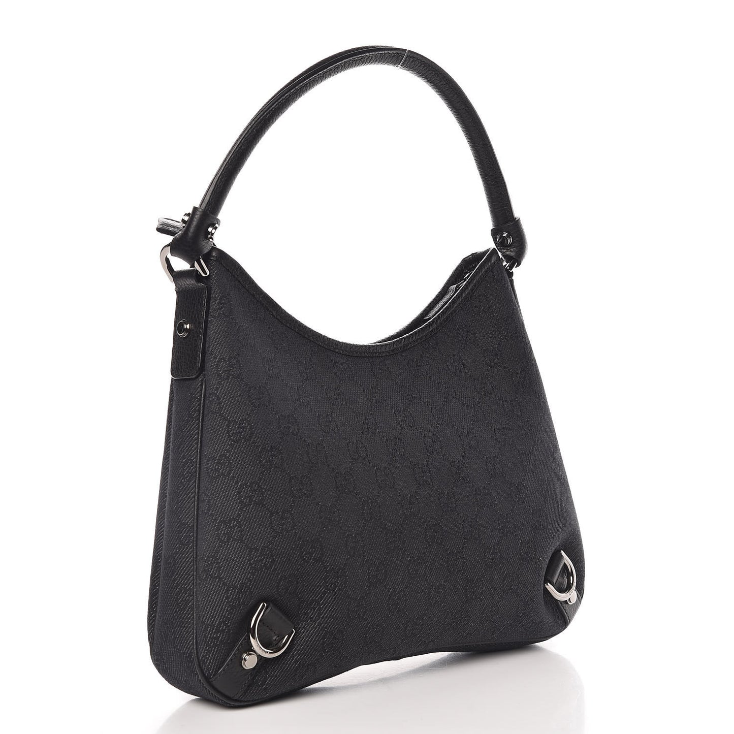 Denim Monogram Abbey D Ring Hobo Black