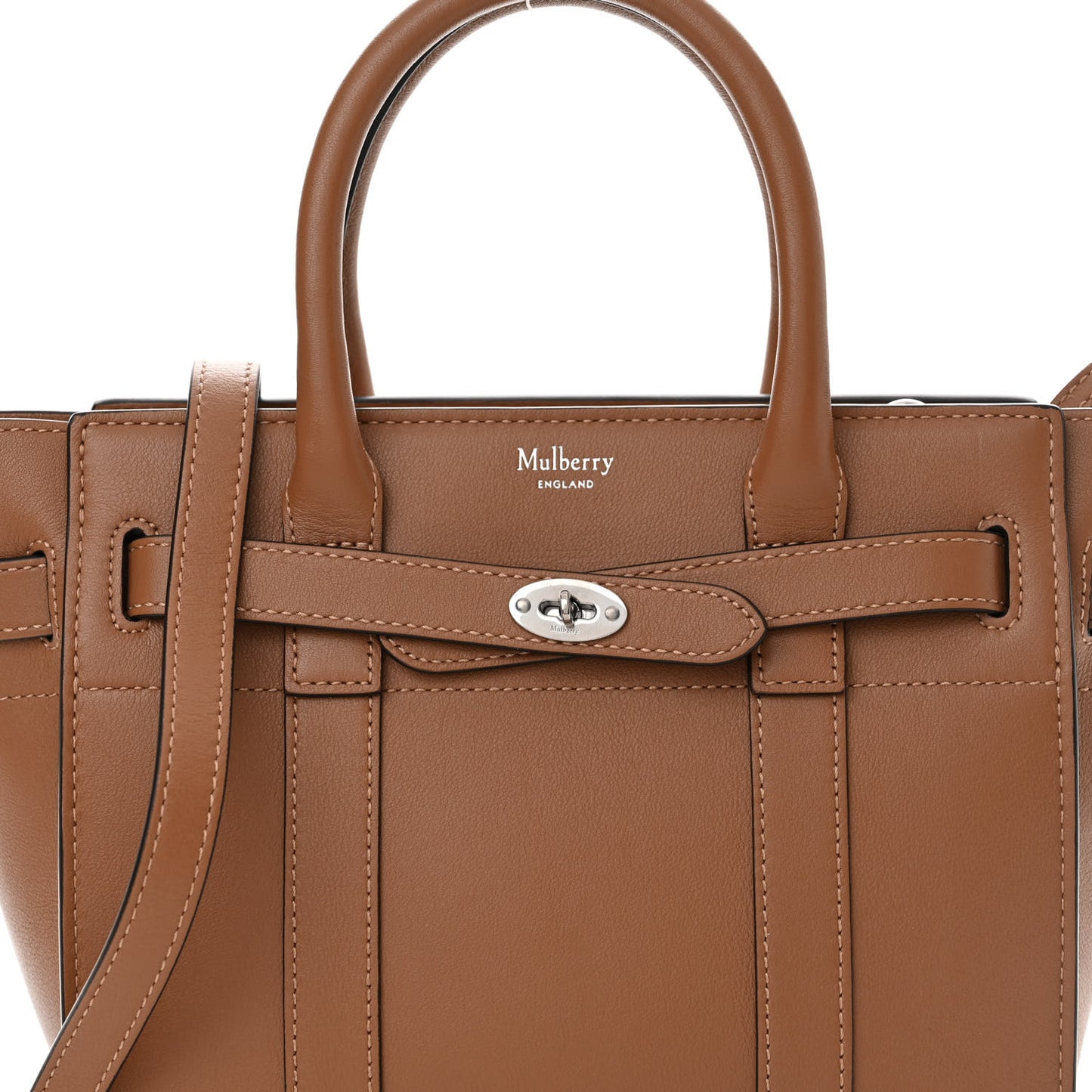 Small Classic Silky Calfskin Mini Zipped Bayswater Teak