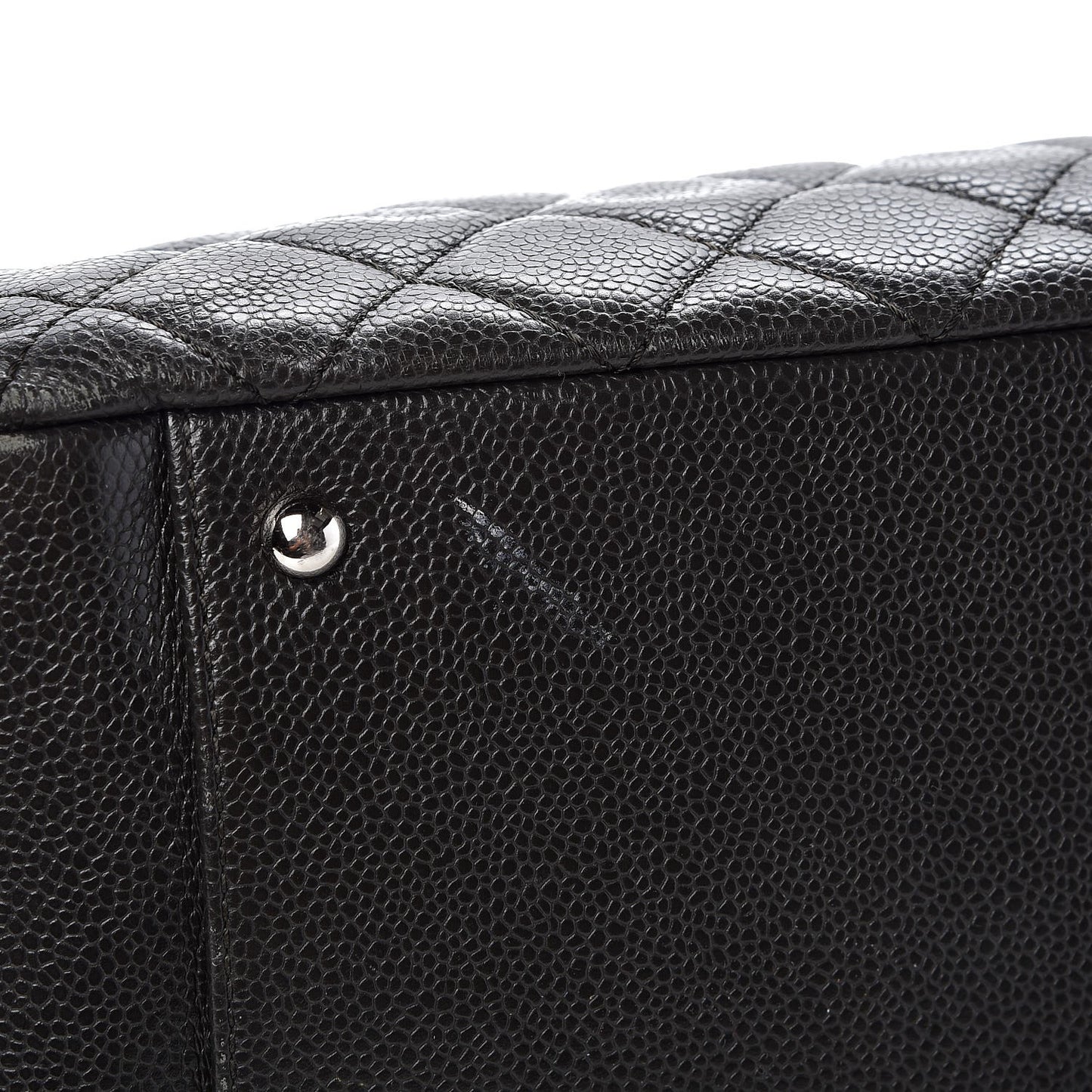 Caviar Quilted XL Grand Shopping Tote GST Dark Grey