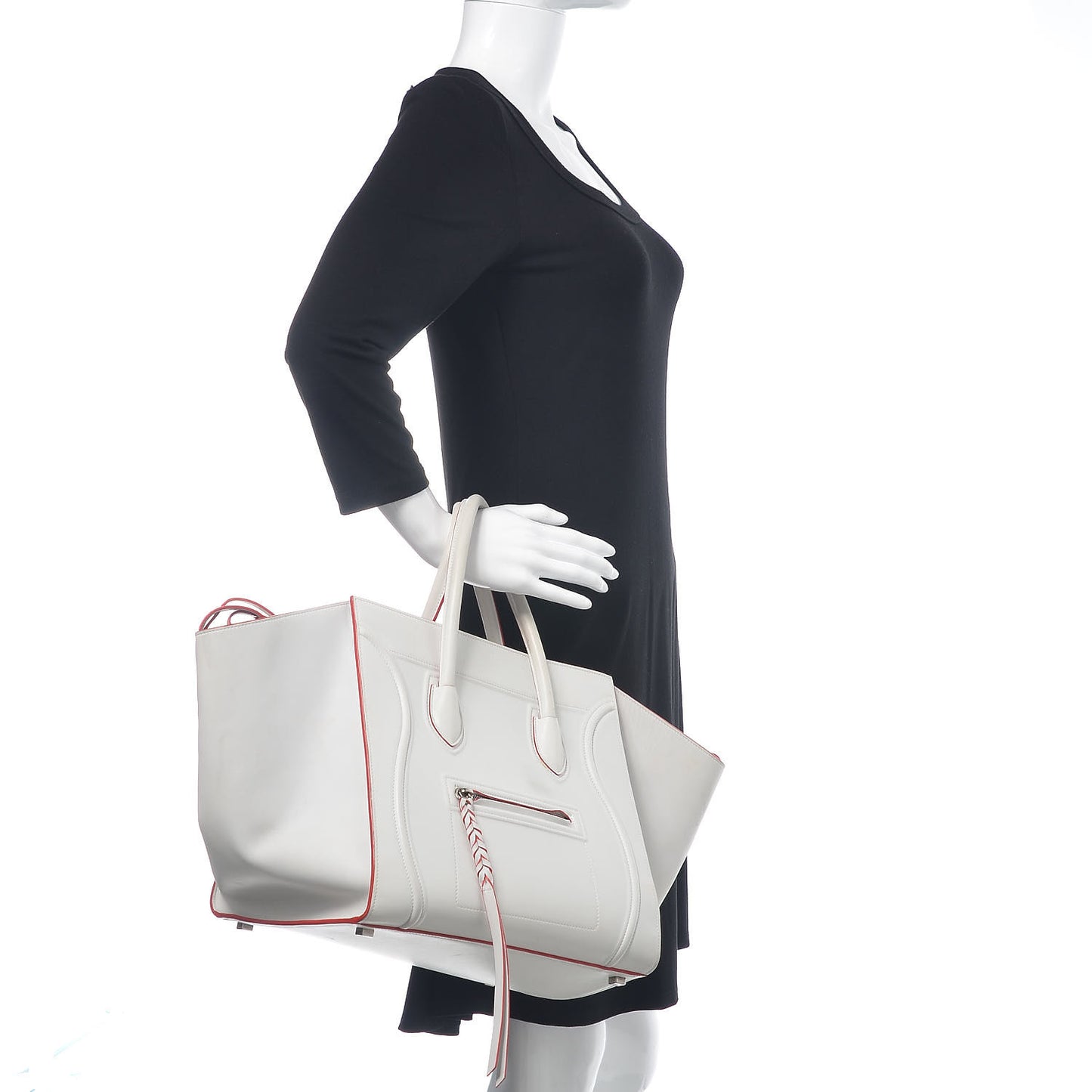 Smooth Calfskin Medium Phantom Luggage White