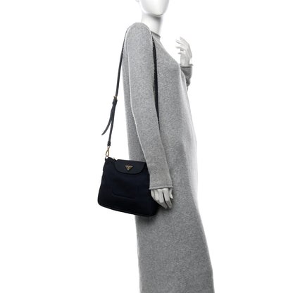 Prada Tessuto Nylon Saffiano Crossbody Bag Bleu 2 of 11