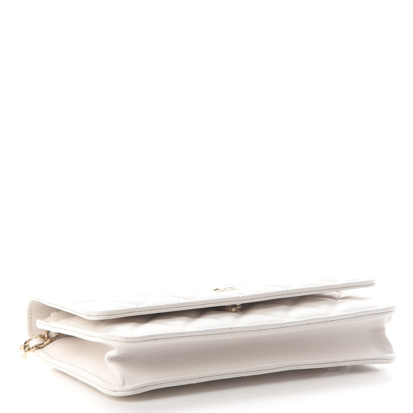 Caviar Quilted Wallet On Chain WOC White