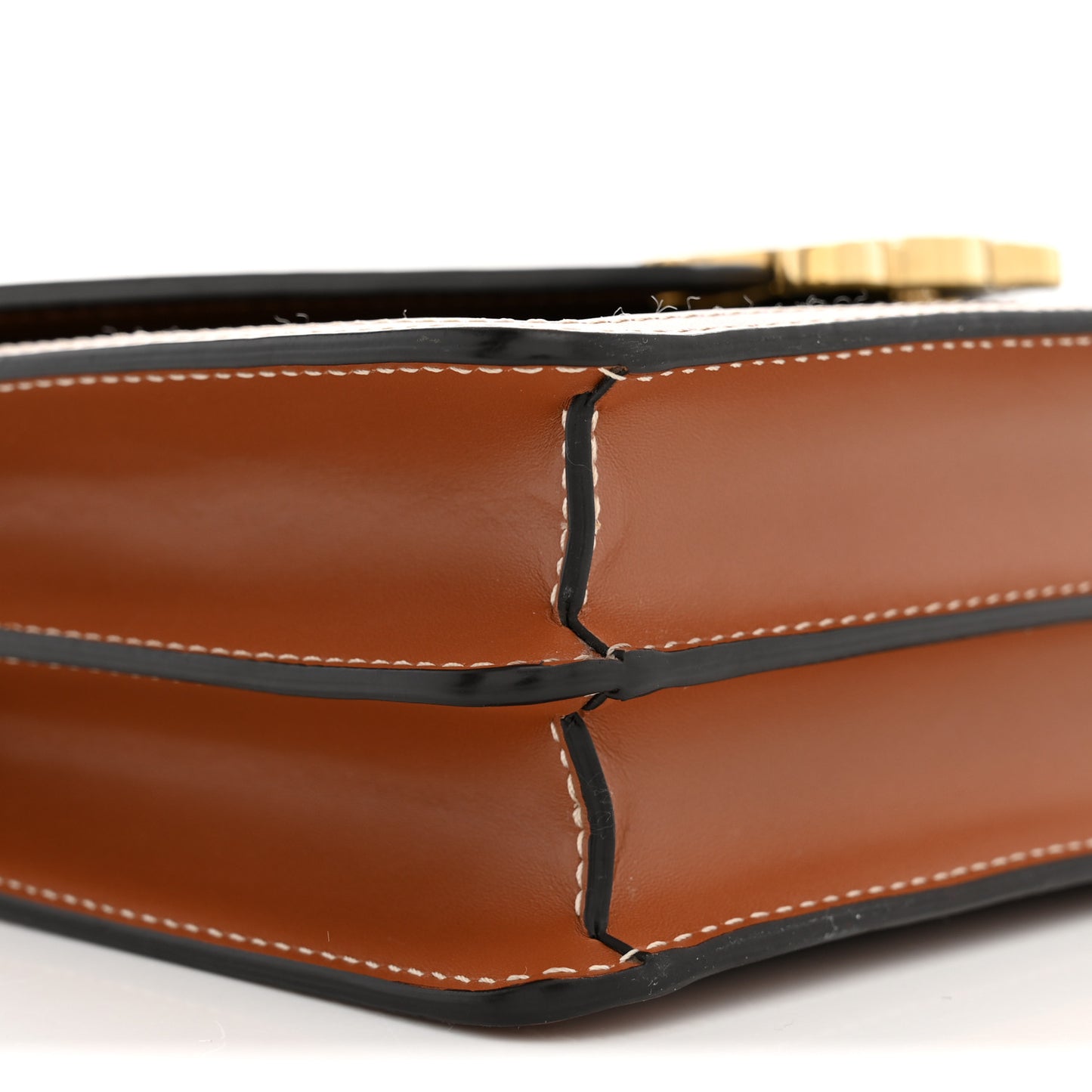 Triomphe Canvas Calfskin Enveloppe Bag Tan