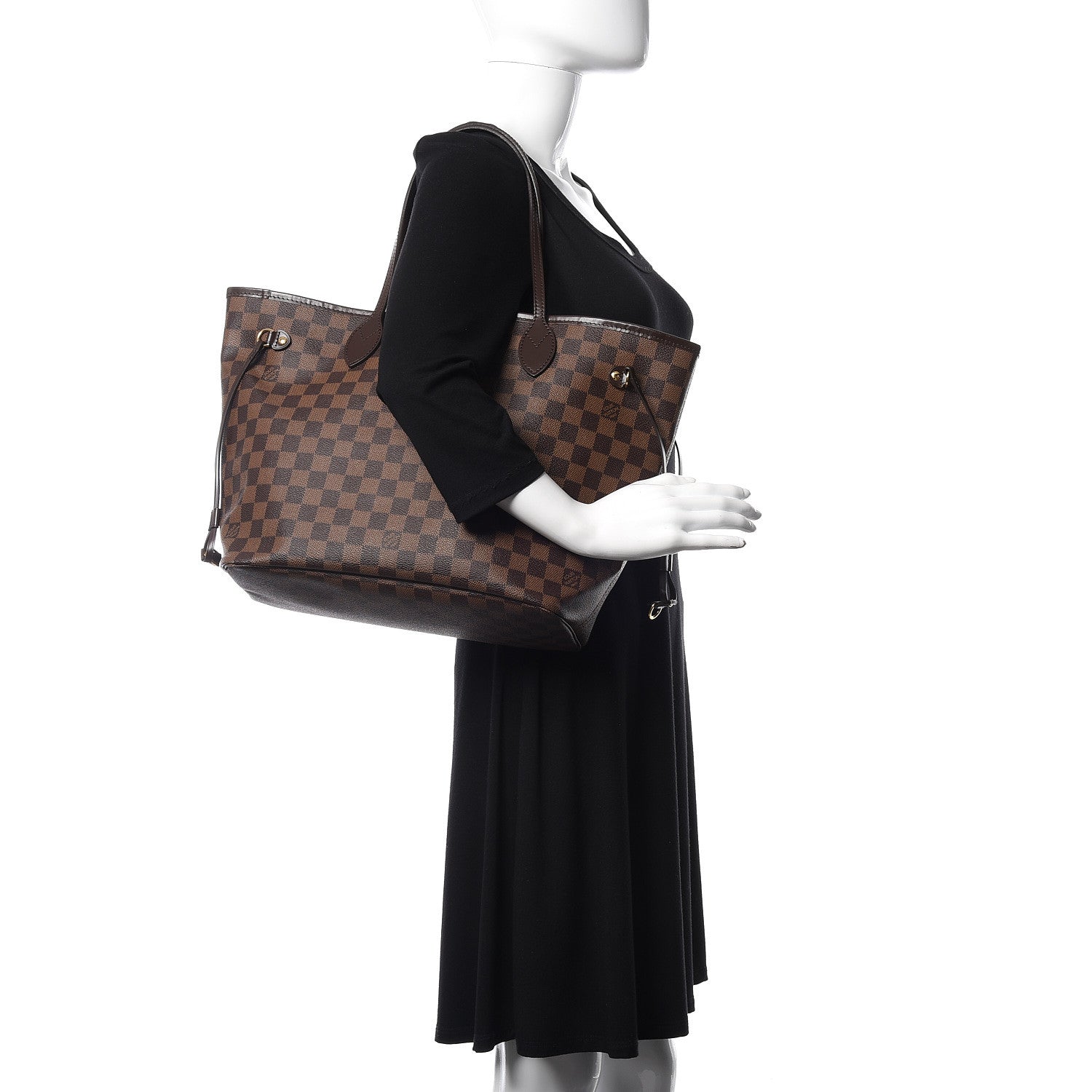 Louis Vuitton Damier Ebene Neo Neverfull MM Rose Ballerine 2 of 10
