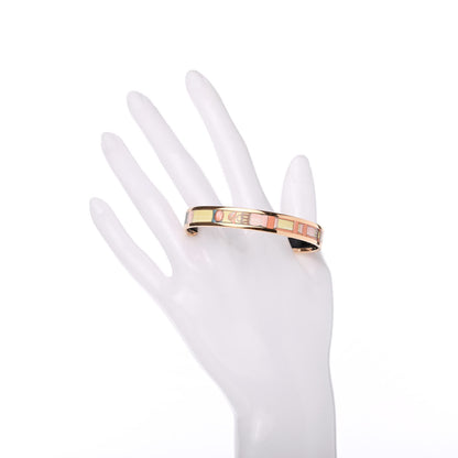 Hermes Enamel Printed Narrow Cavald'Or Bracelet 65 Romantique 2 of 7