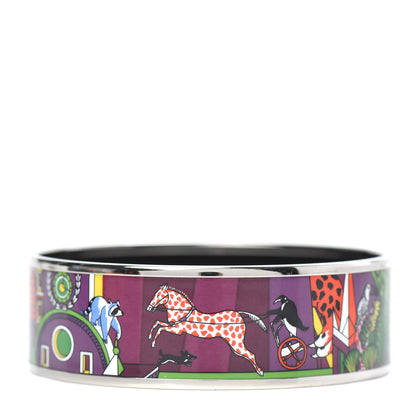 Hermes Enamel Printed Wide Animapolis Bracelet 70 Au Paradis 1 of 6