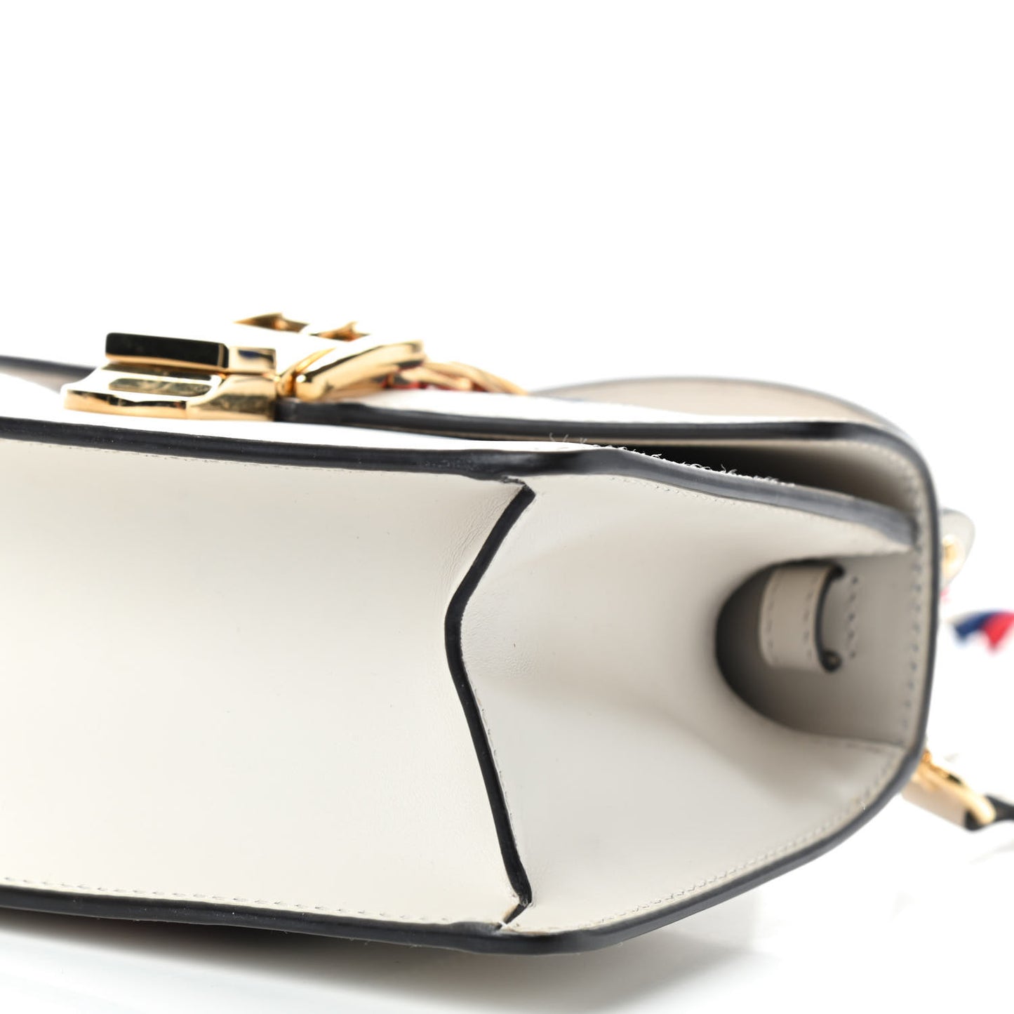 Calfskin Mini Sylvie Top Handle Bag White