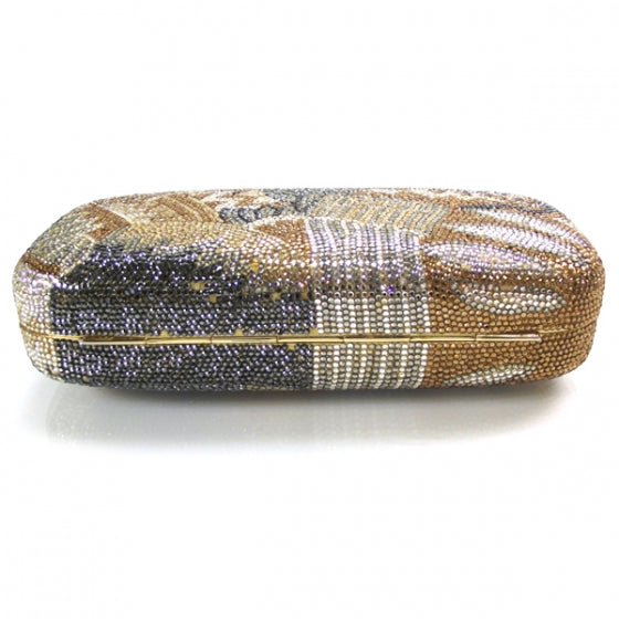 Judith Leiber Swarovski Crystal Minaudiere Clutch Gold 4 of 8