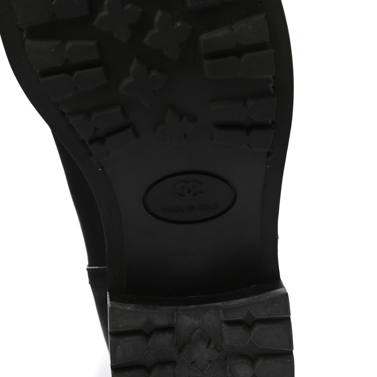 Oily Calfskin Quilted High Boots 37 Black