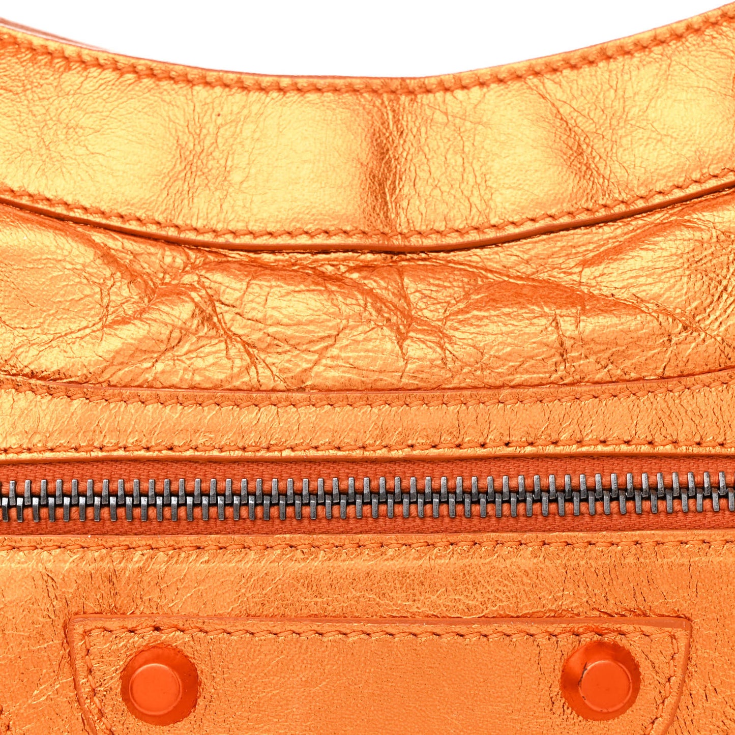 Metallic Agneau Classic Hardware First Orange
