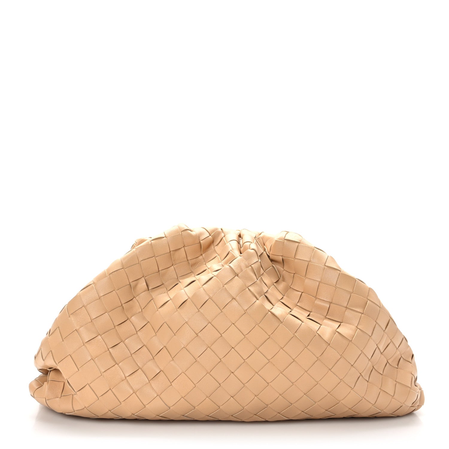 Bottega Veneta Nappa Maxi Intrecciato The Pouch Oversized Clutch Almond 1 of 9
