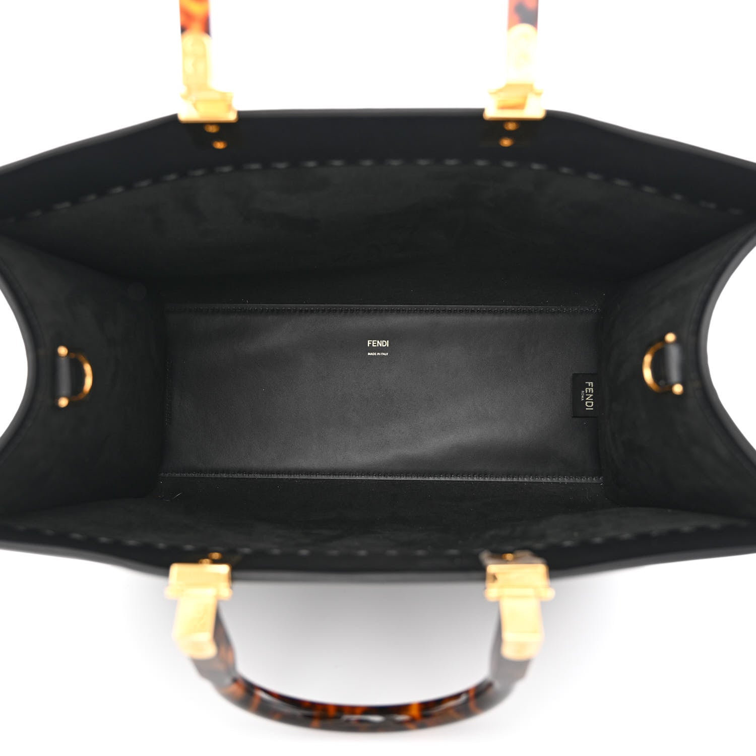 Fendi Vitello King Plexiglass Medium Fendi Sunshine Shopper Tote Black 5 of 11