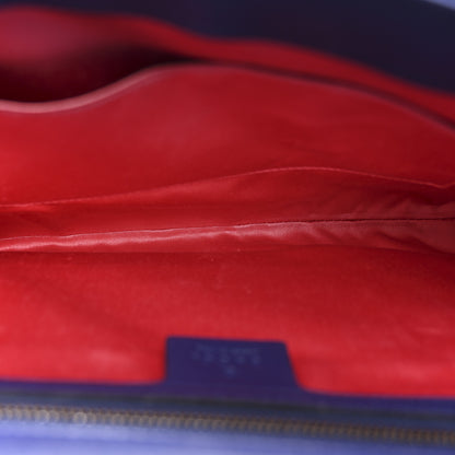 Gucci Velvet Matelasse GG Marmont Clutch Cobalt Blue 4 of 12