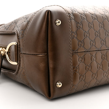 Gucci Metallic Guccissima Heart Bit Charm Dome Satchel Bronze 9 of 13