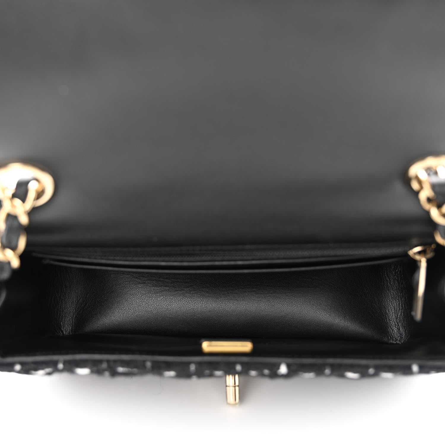 Chanel Tweed Quilted Mini Rectangular Flap Black White 5 of 11
