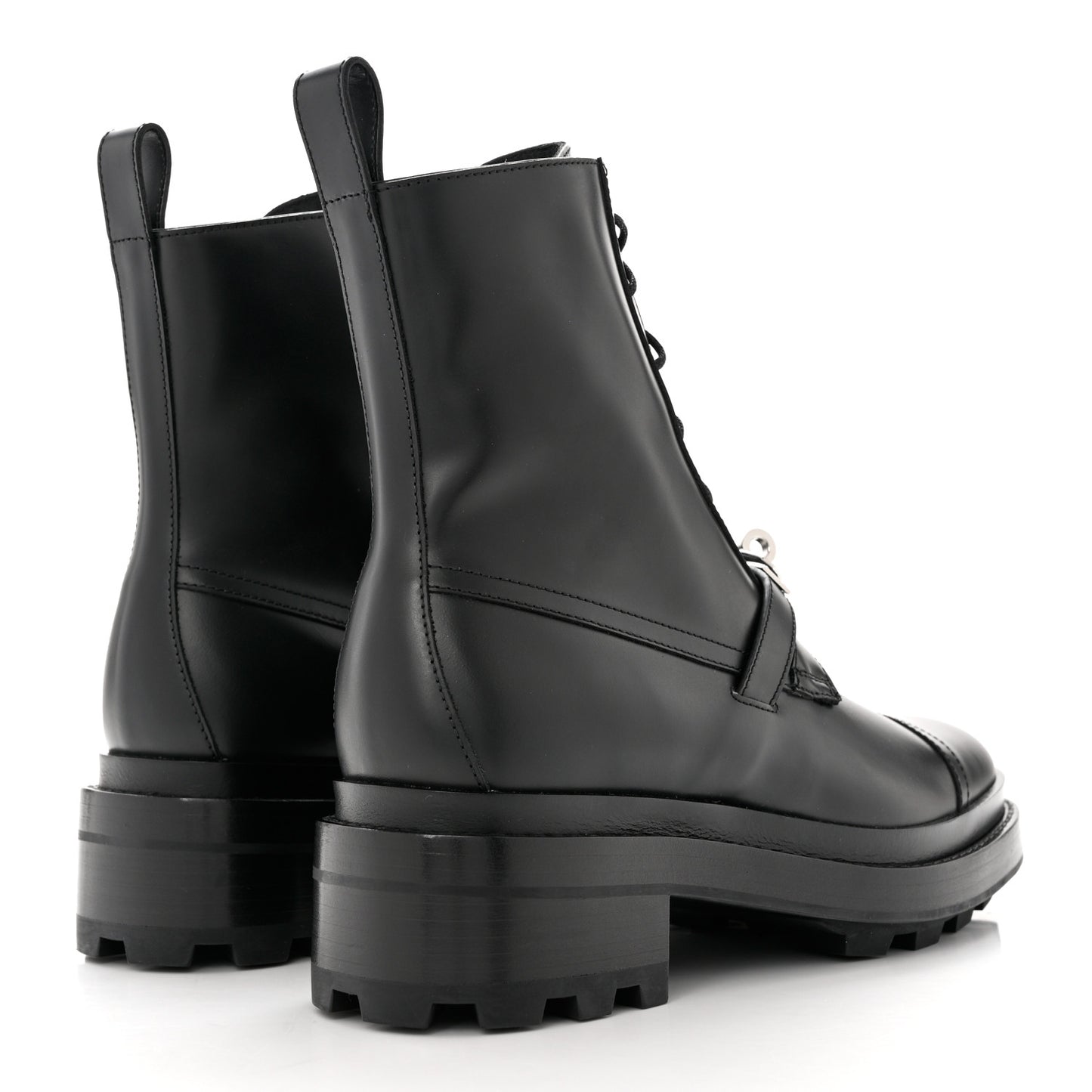 Glossed Calfskin Funk Ankle Boots 37.5 Black