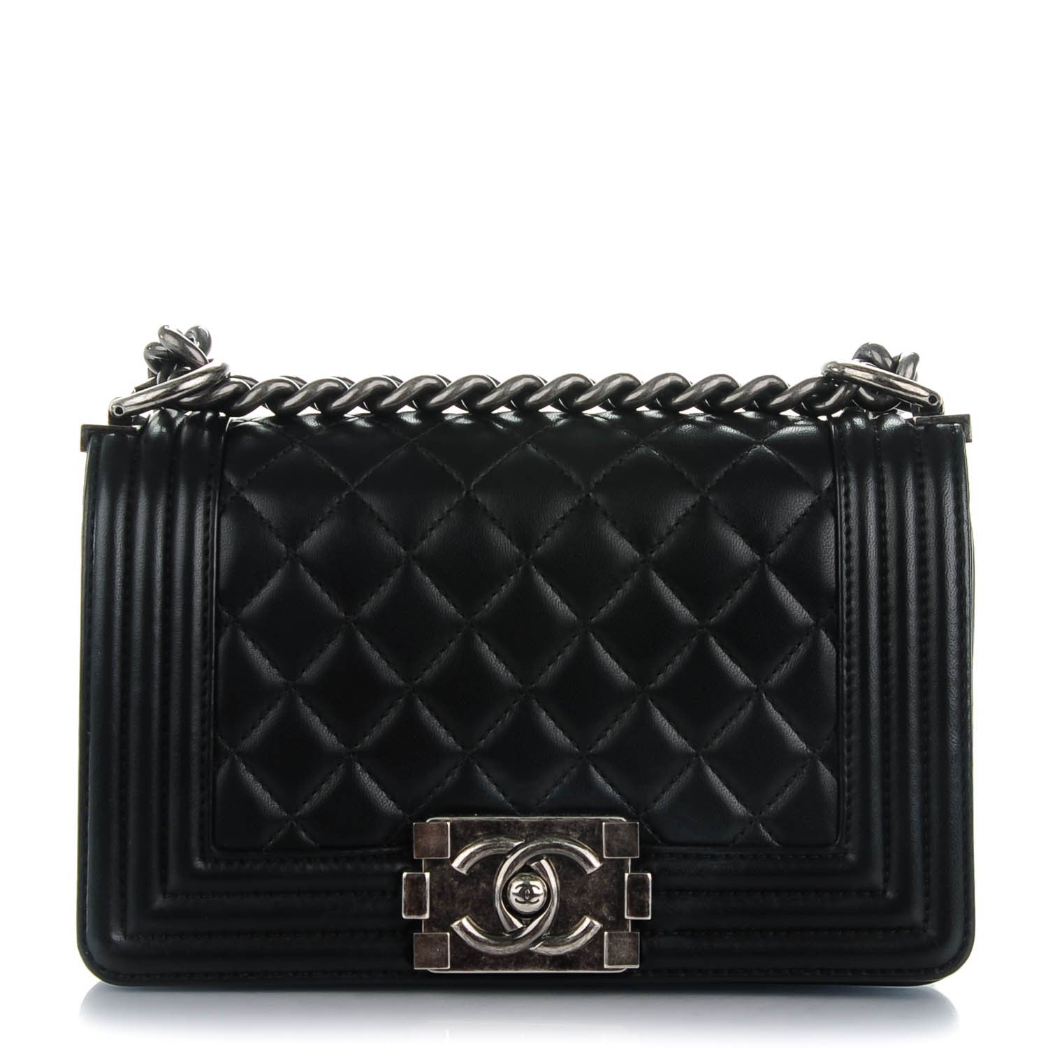Chanel Lambskin Quilted Small Boy Flap Black 2 of 8