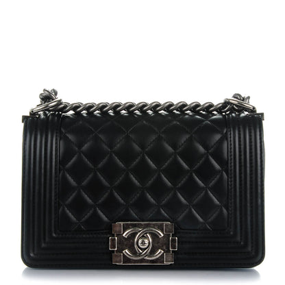 Chanel Lambskin Quilted Small Boy Flap Black 2 of 8